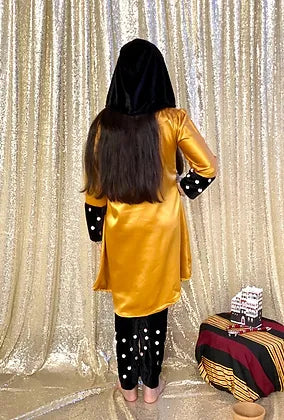 فستان تفته  تركي أصفر